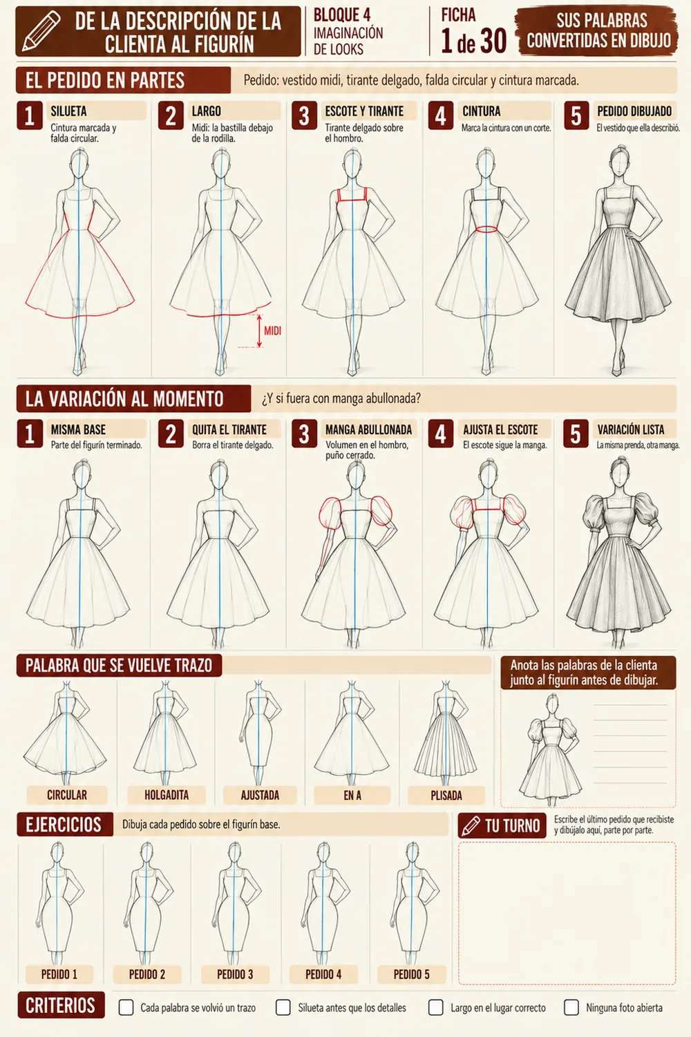 Ficha de imaginación de looks